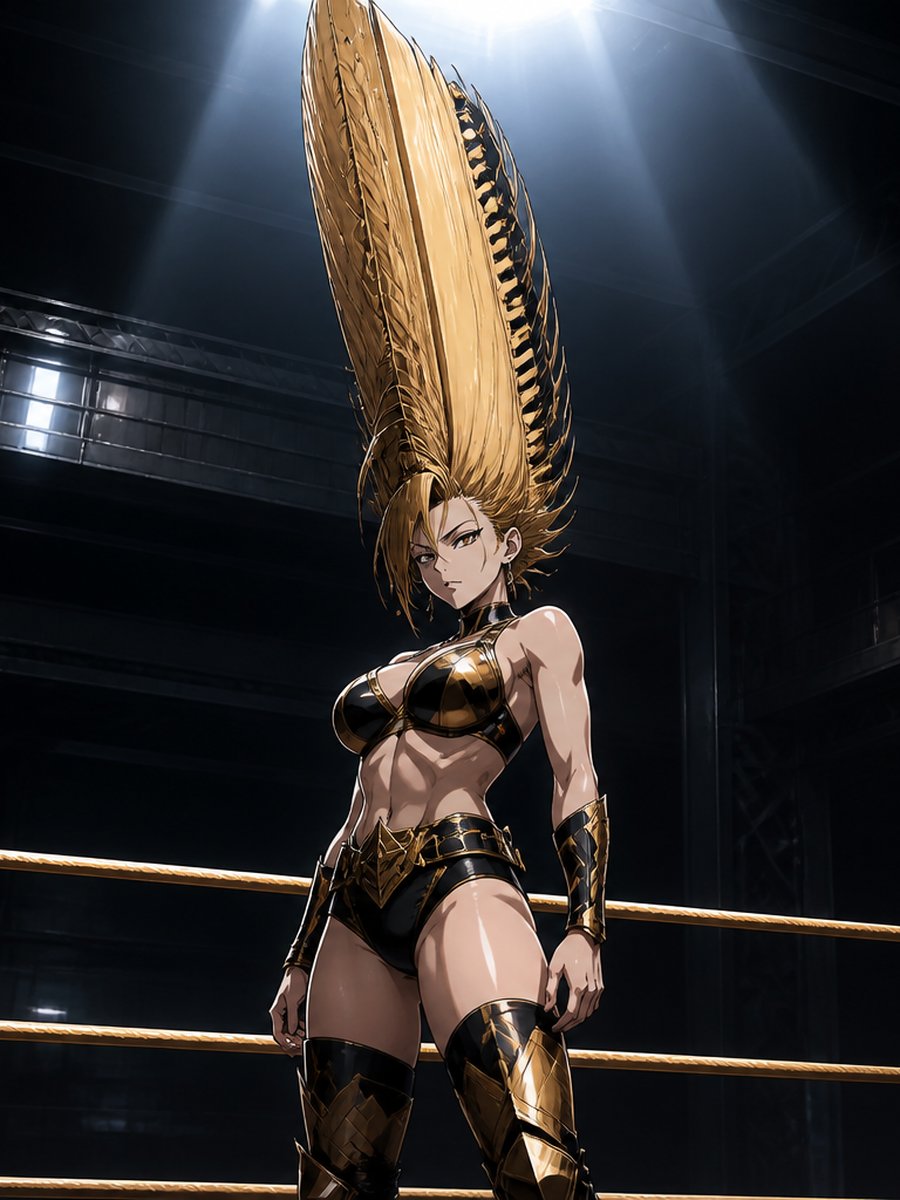 CREST, tall gold comb hair