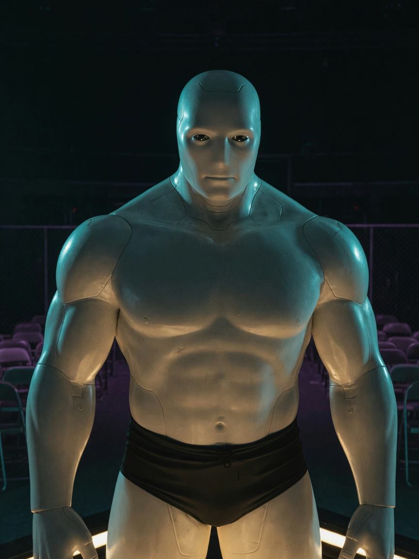 Null, a massive silent android wrestler